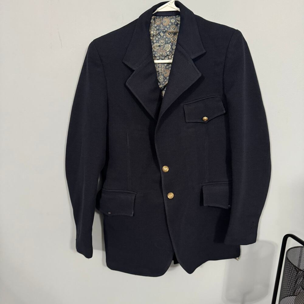 Vintage Balmoral Weatherproofs Dark Blue Navy Suit Jacket Approx Mens Size Small